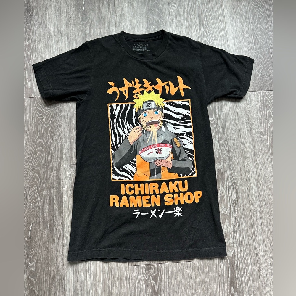 Naruto Ichiraku Ramen Black Graphic T-Shirt Size S